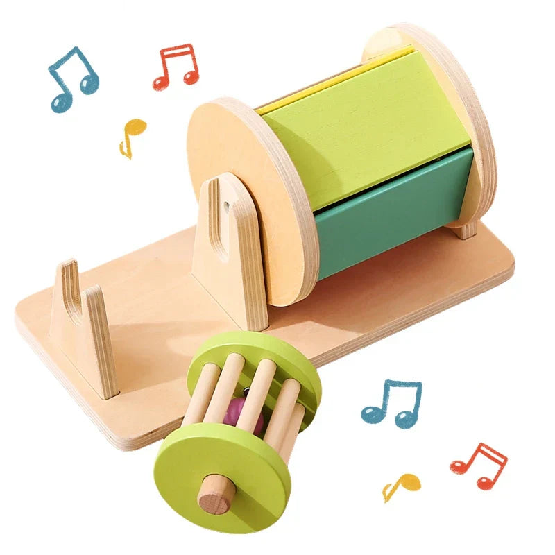 Sensory Drum – Färgläggnings- och formningsspel - Montessorileksaker i trä