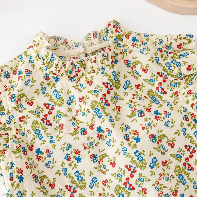 Mini Mode - Sommarblommor - Topp och kjol med blommönster