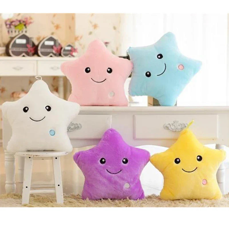 Glow Star Pillow – Stjärnglädje i sängen - självlysande gosedjurskudde