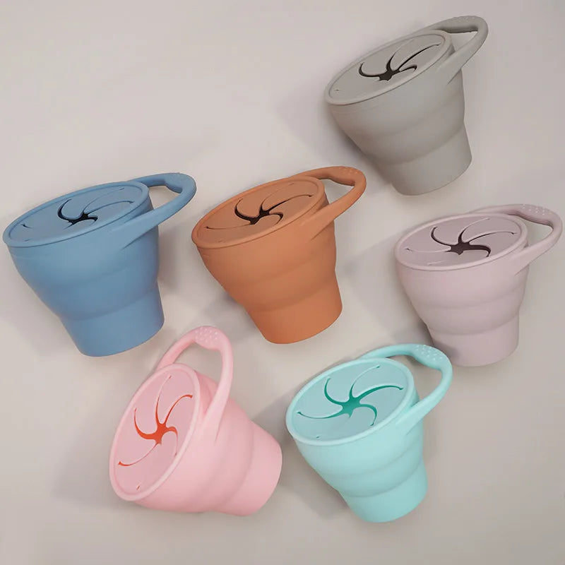 Snackcup - Lätt att ta med sig - Hopfällbar silikonmugg