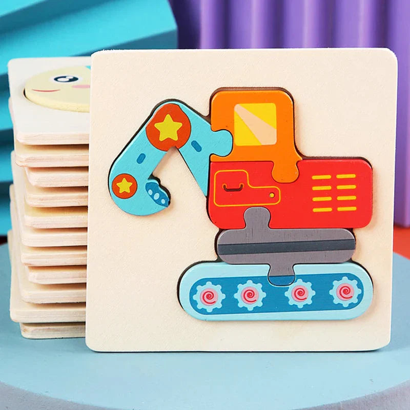 3D Wooden Puzzle™ - Lekfullt djuräventyr - Jigsaw pussel