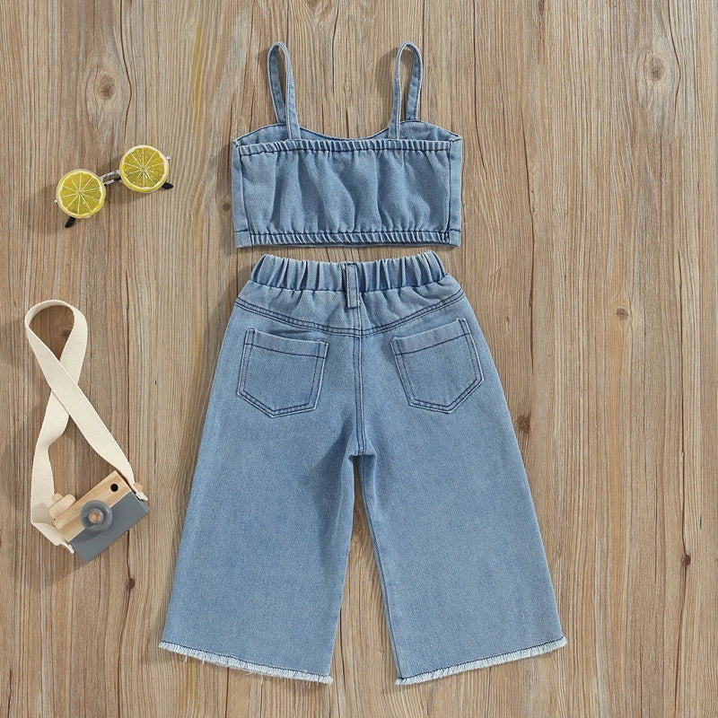 Mini Mode - Vackert broderi - Denimset för sommaren