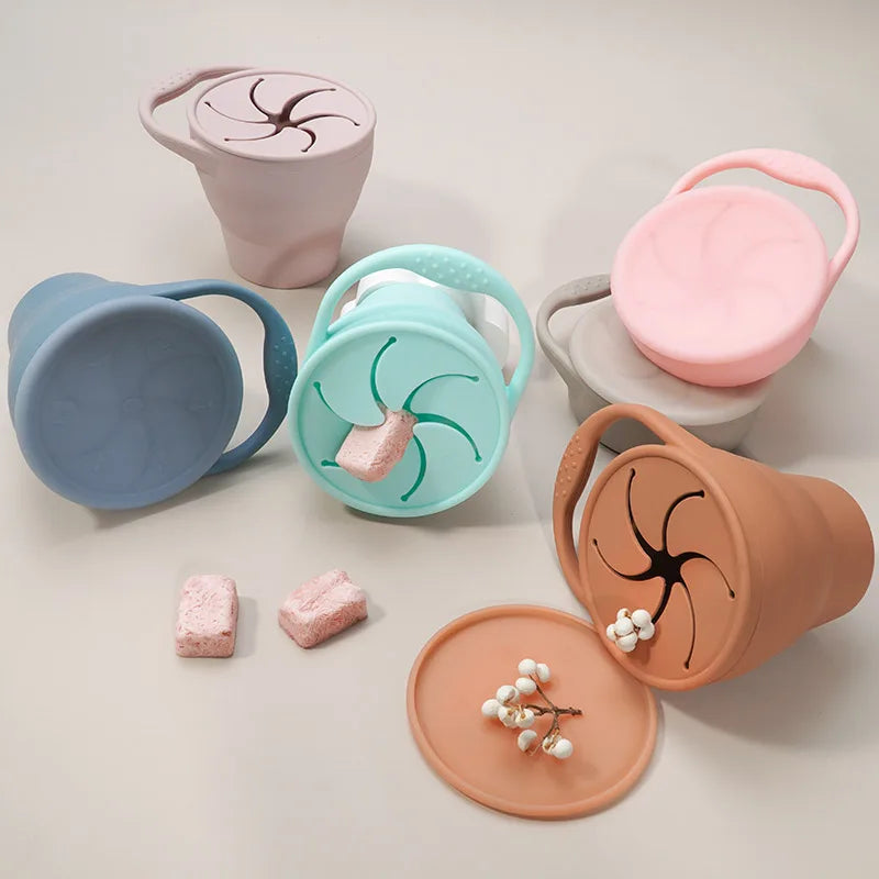 Snackcup - Lätt att ta med sig - Hopfällbar silikonmugg