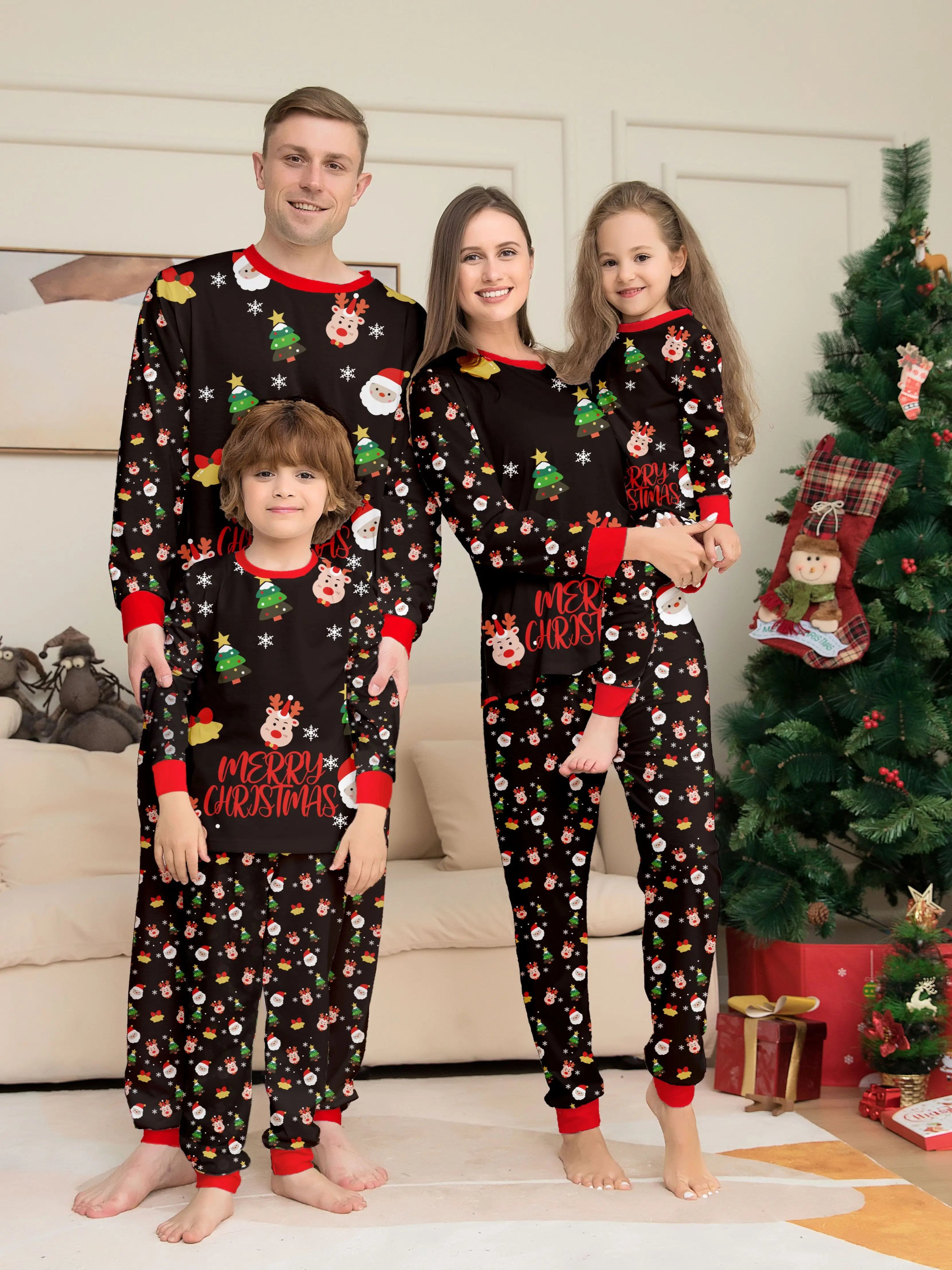 Mini Mode - För familj + husdjur - julpyjamas