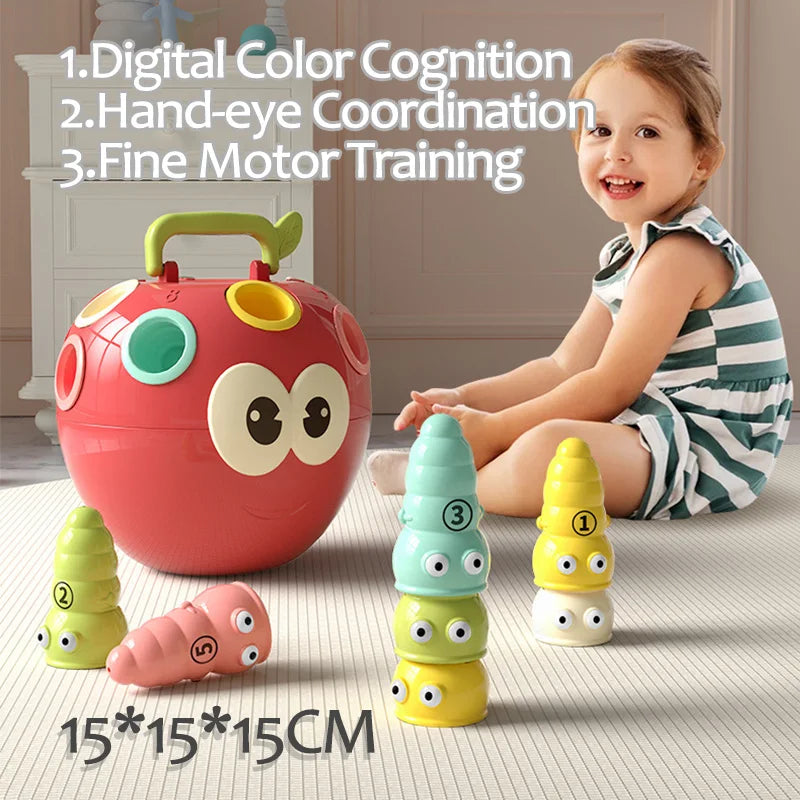Liten Sorterare – Smart stapling – Äpple & maskspel