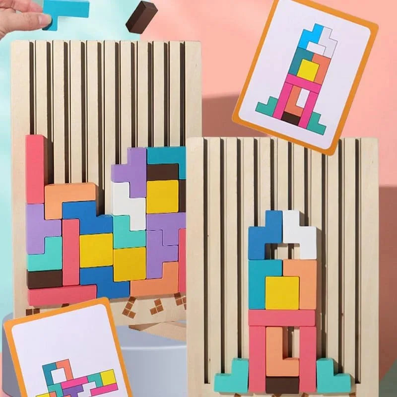 Pedagogiskt träpussel – Totem bygglek
