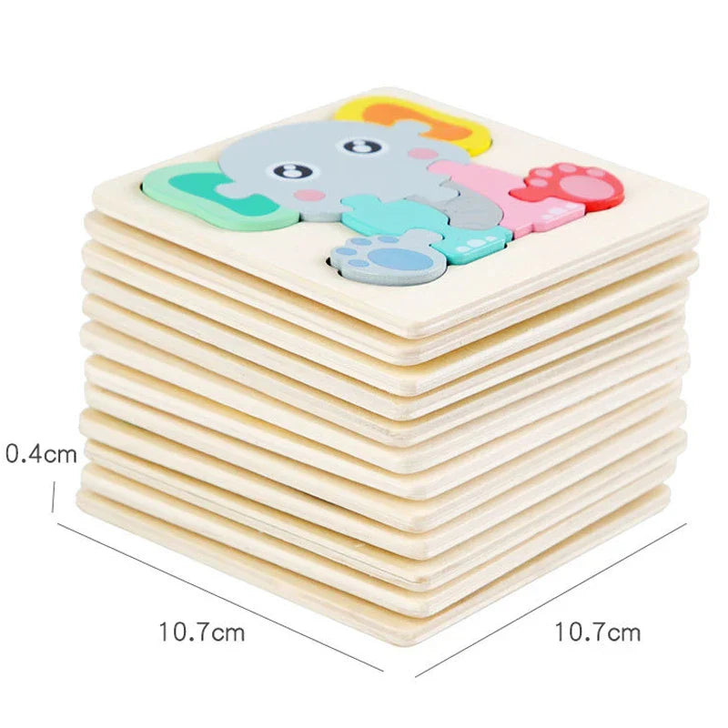 3D Wooden Puzzle™ - Lekfullt djuräventyr - Jigsaw pussel