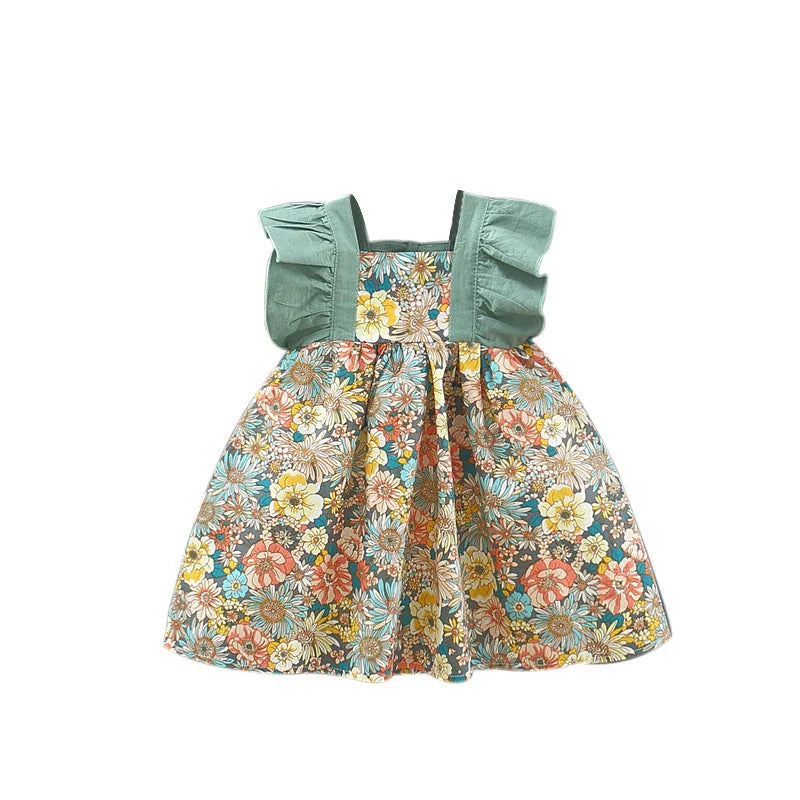 Mini Mode - Söt blommig design - Flickklänning med hatt