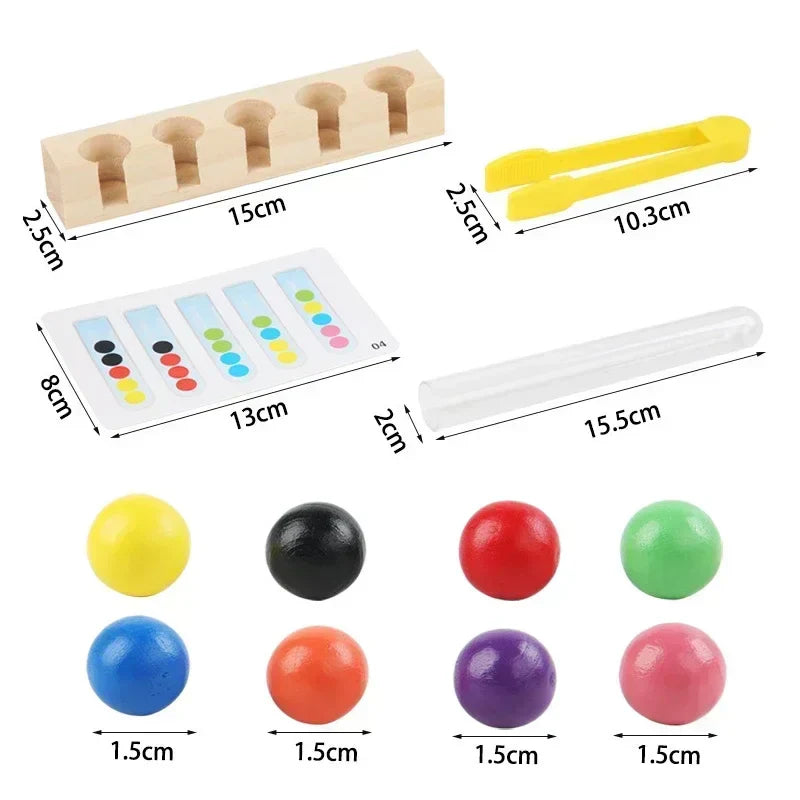 Tube Clip Beads - Hjärngympa - Spel för färgläggning och motoriska färdigheter