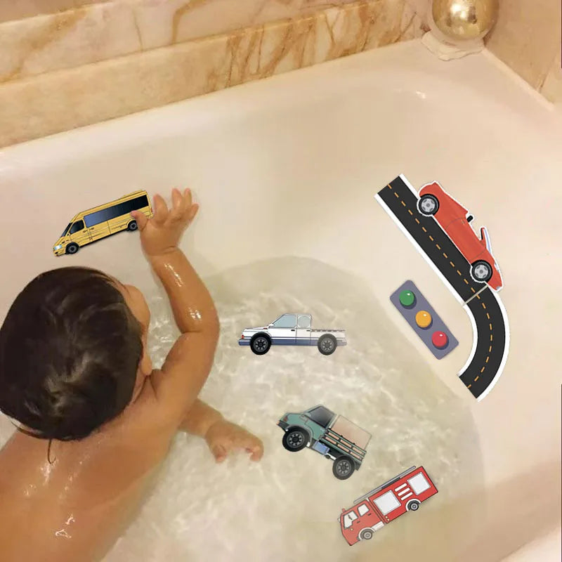 Bad Cars - Jättekul i badet - Badset med trafikleksaker av skumgummi