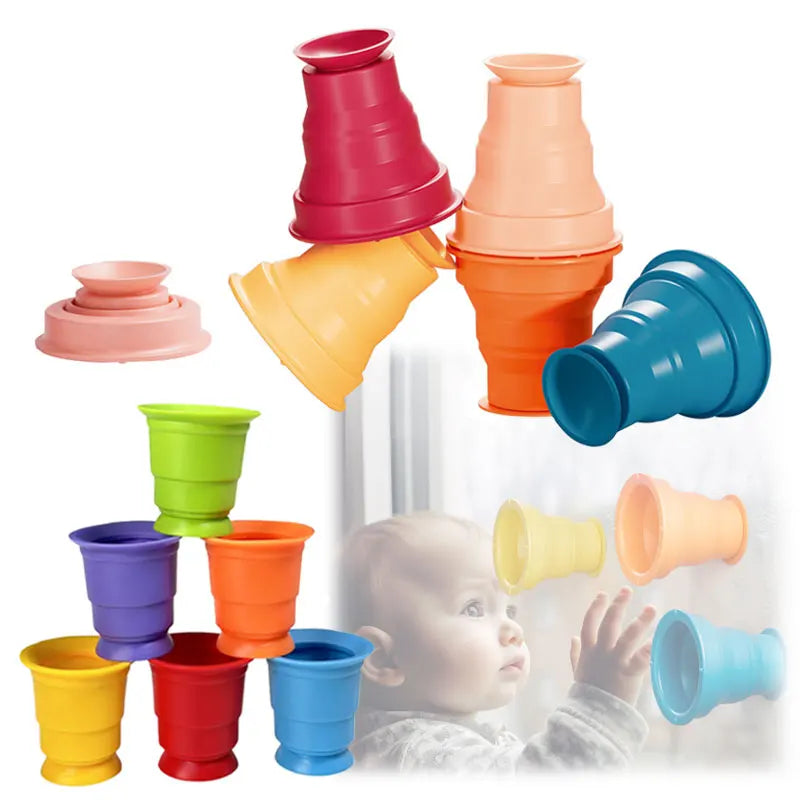 Rainbow Stacker Cups - Regnbågsfärgat skoj - Lek med stapelbägare