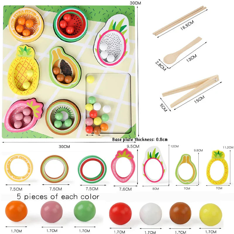 Toddler Clips - Frukt- och formmatchning - Sorteringsspel