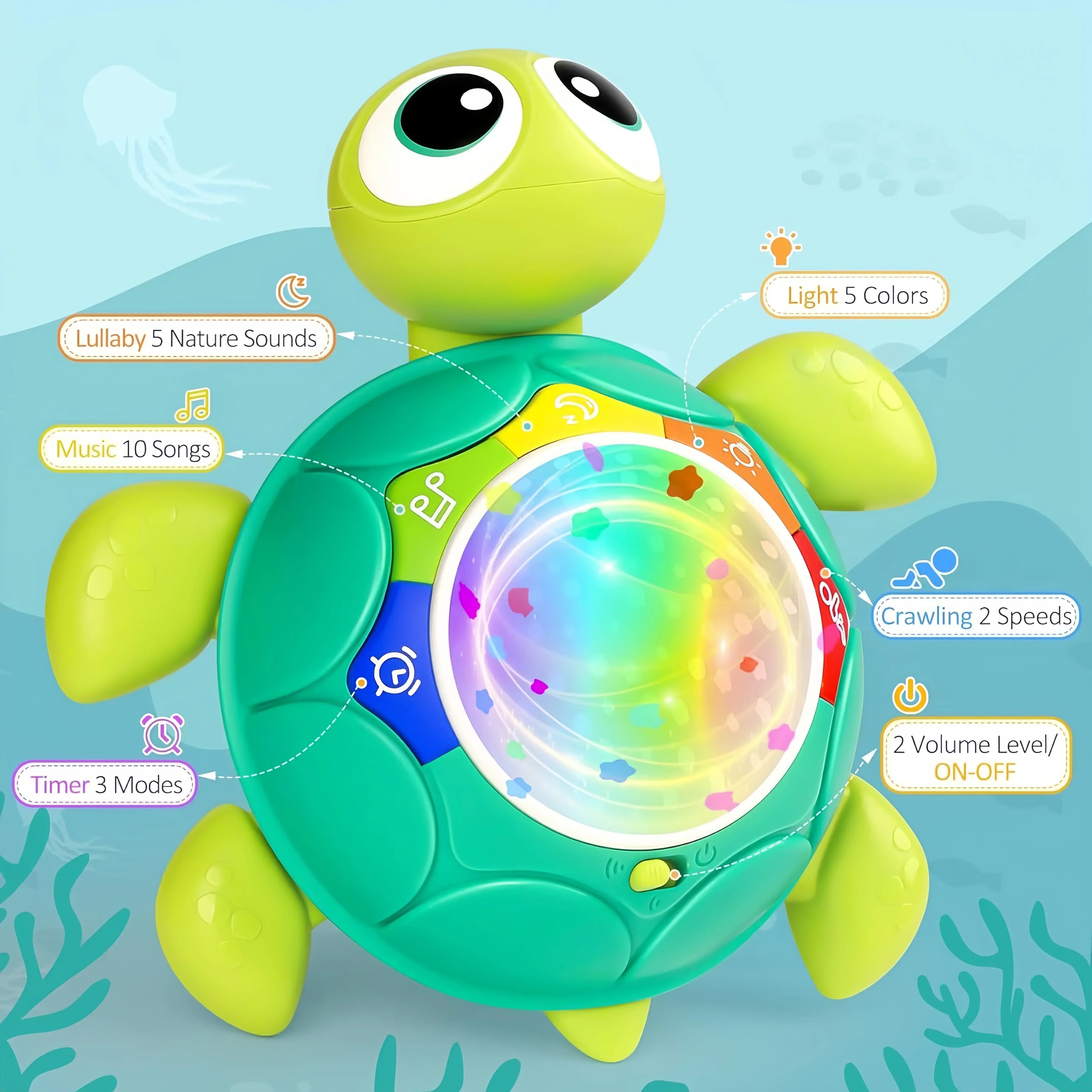 Turtle Projector™ - Uppmuntrar till krypande - Stjärnprojektor