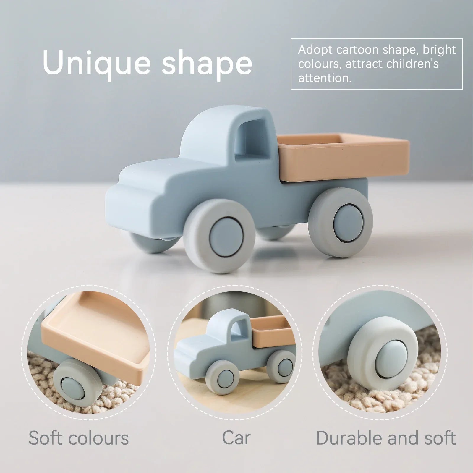 Mini Motion – Rullande och bitande - fordonsleksaker av silikon