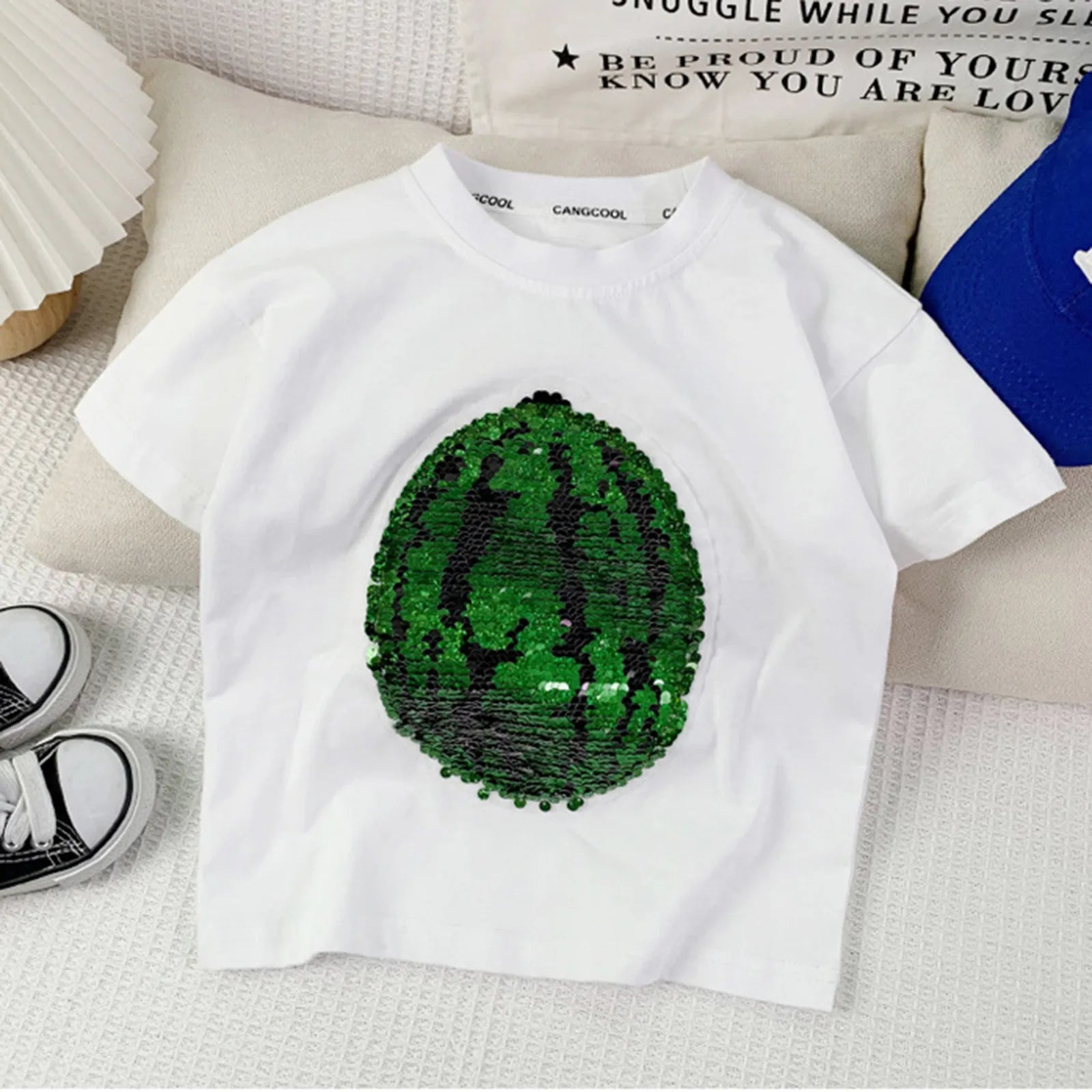 Mini Mode - Glittra & förvandla- T-shirt med vattenmelon