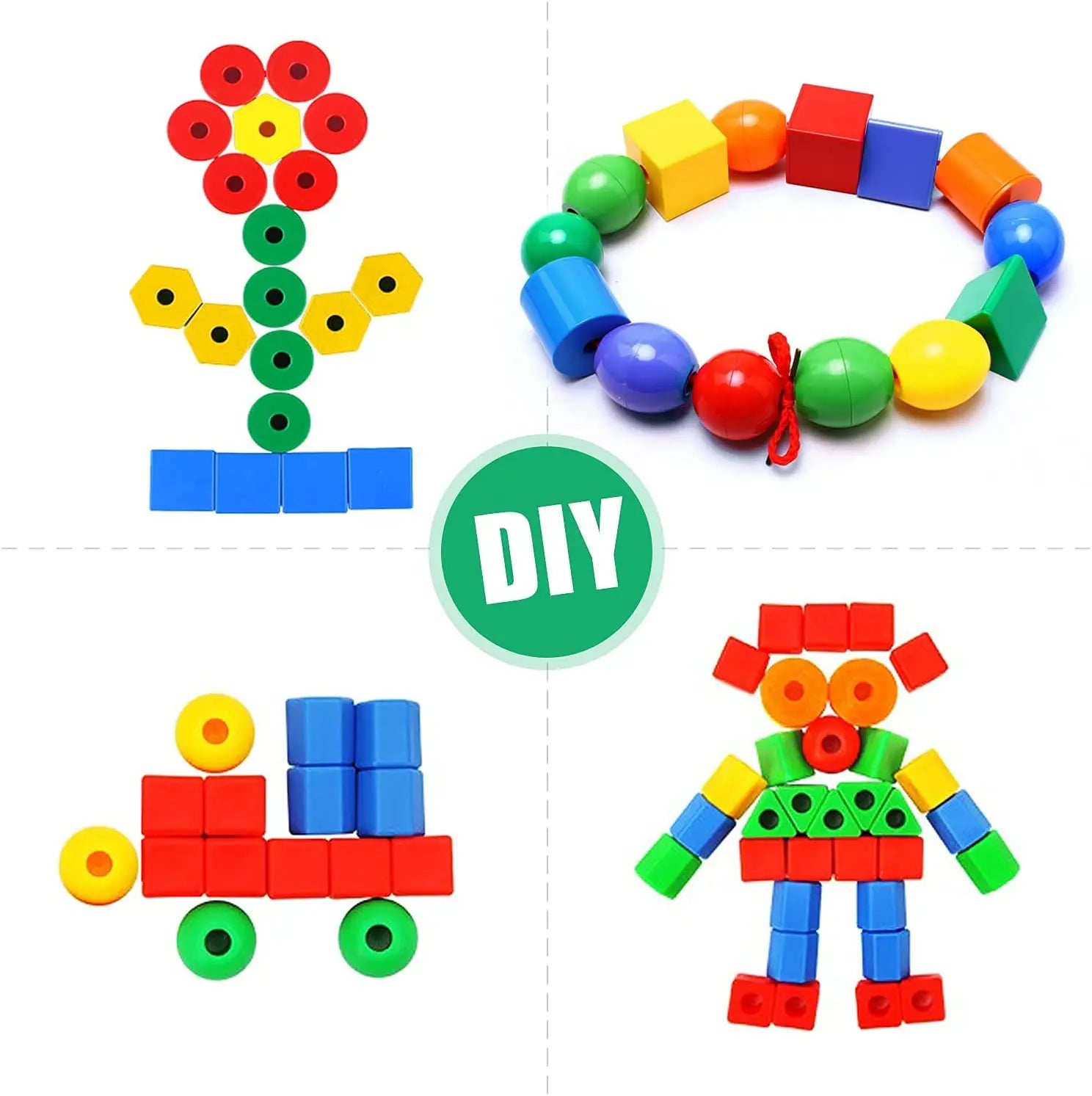 Rainbow Lacing Beads – Lekfull trådning - Regnbågspärlor med spets