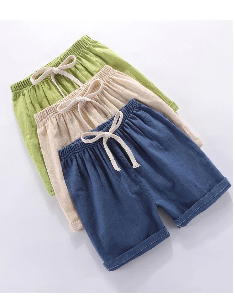 Mini Mode - Snabbtorkande material - Shorts av bomull och linne