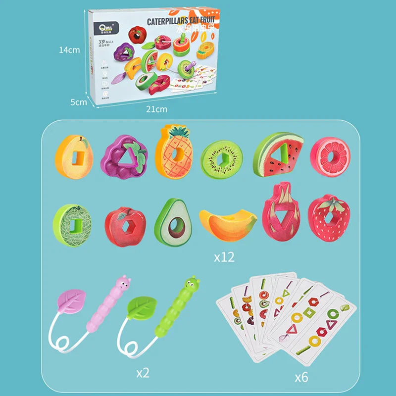 Frukt Snörningsspel – Finmotorik - Fruktpärlor Leksaker
