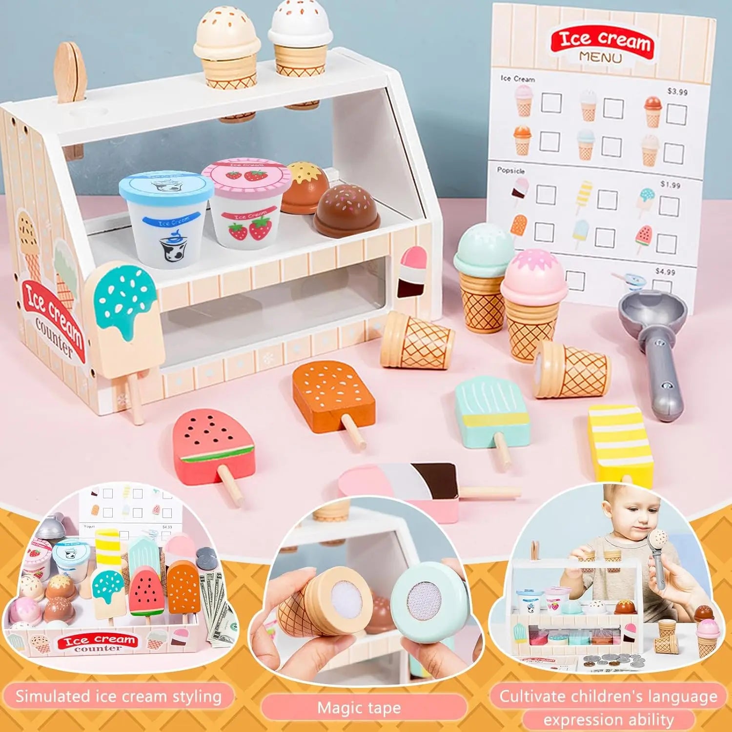 Ice Cream Playset - Kreativ och pedagogisk - lekset för glass