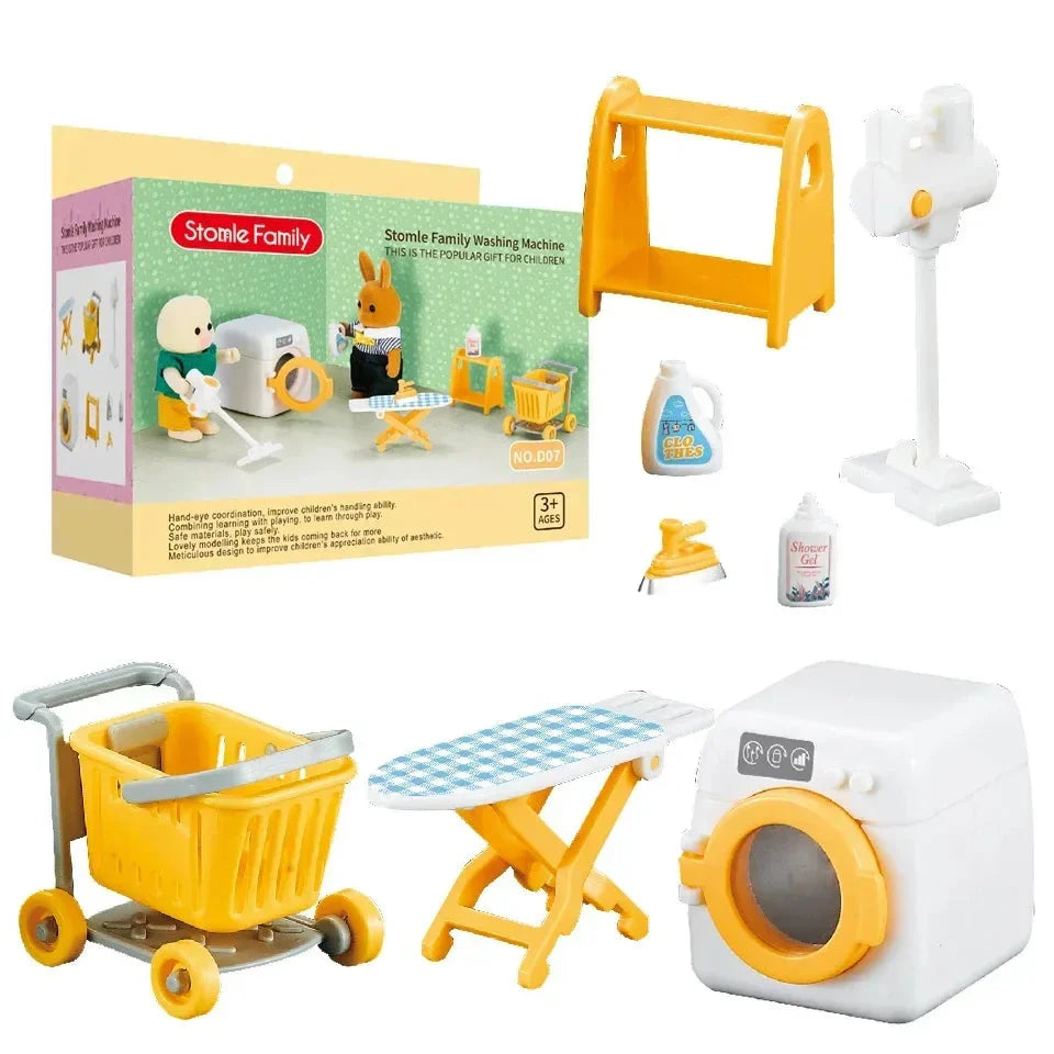 Mini Washing Machine Set - Roligt och lärorikt - lekfullt minitvättställ