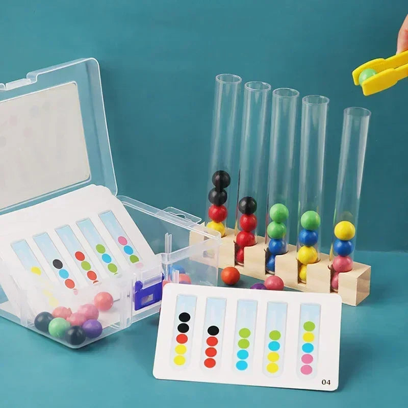 Tube Clip Beads - Hjärngympa - Spel för färgläggning och motoriska färdigheter