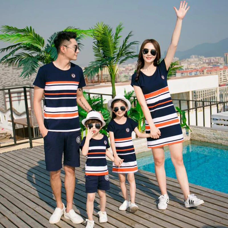 Mini Mode - Kul för familjen - Randigt familjeset