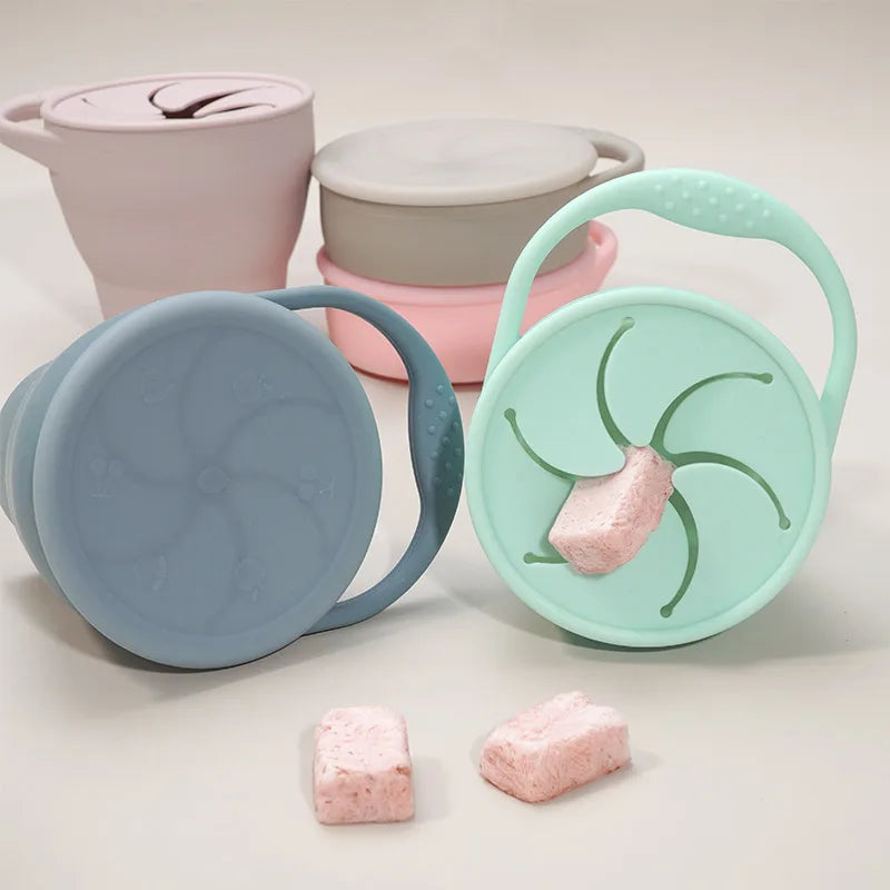 Snackcup - Lätt att ta med sig - Hopfällbar silikonmugg