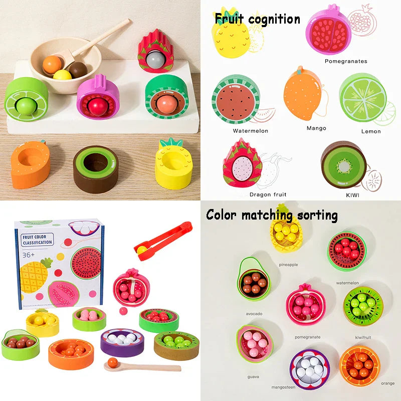 Toddler Clips - Frukt- och formmatchning - Sorteringsspel