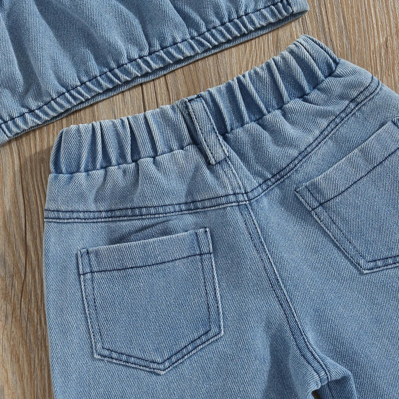 Mini Mode - Vackert broderi - Denimset för sommaren