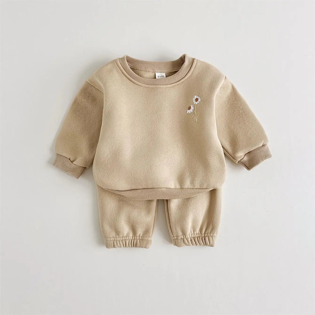 Mini Mode - Varm & Bekväm - Träningdräkt med blommigt broderi