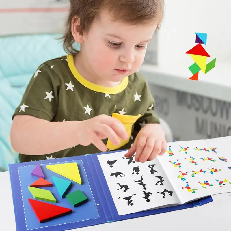 Tangram-pussel i trä – uppmuntrar logiskt tänkande