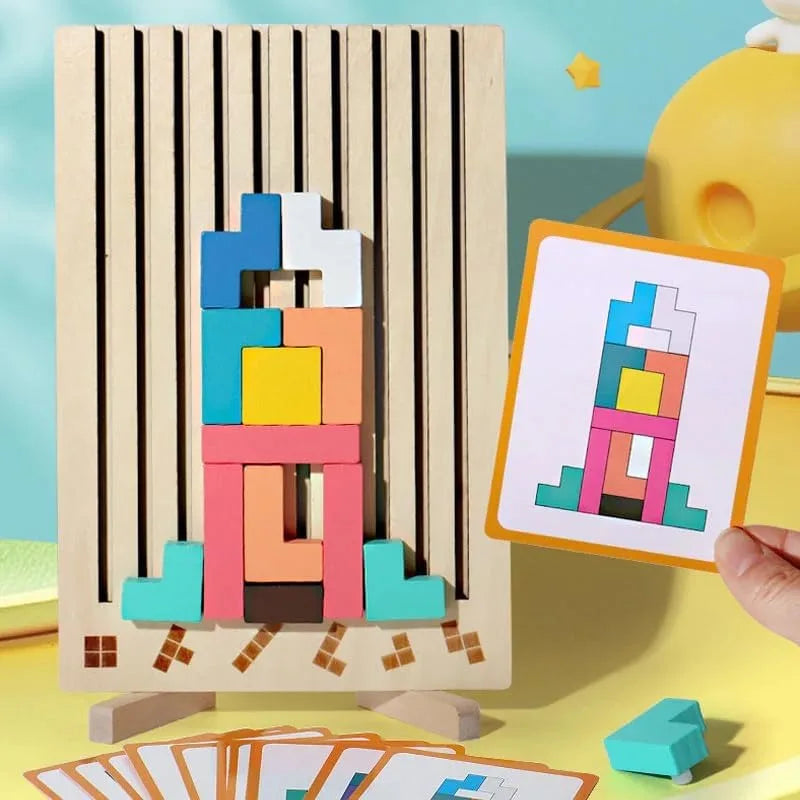 Pedagogiskt träpussel – Totem bygglek