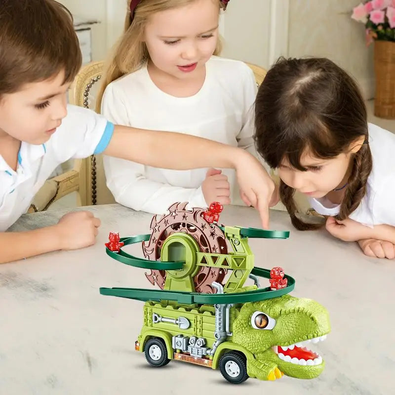 Dino Slide Lastbil - Klättra och tävla med dinosaurier! - Dinosaurielastbil