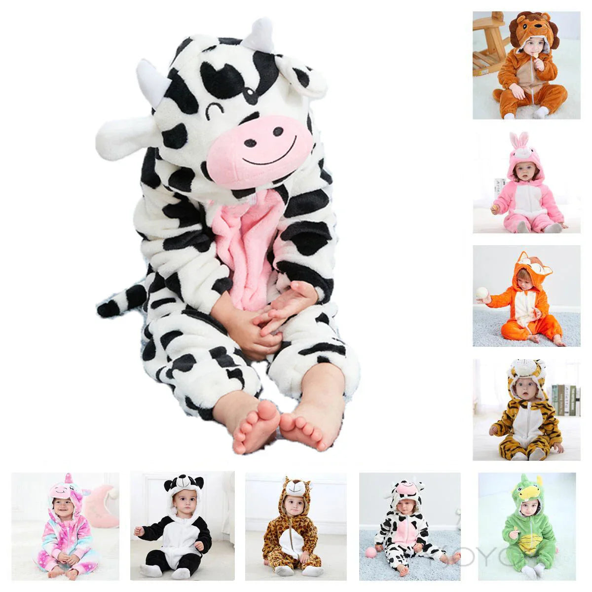 Mini Fashion™ – Djurens drömland – Onesie med djurmotiv för barn