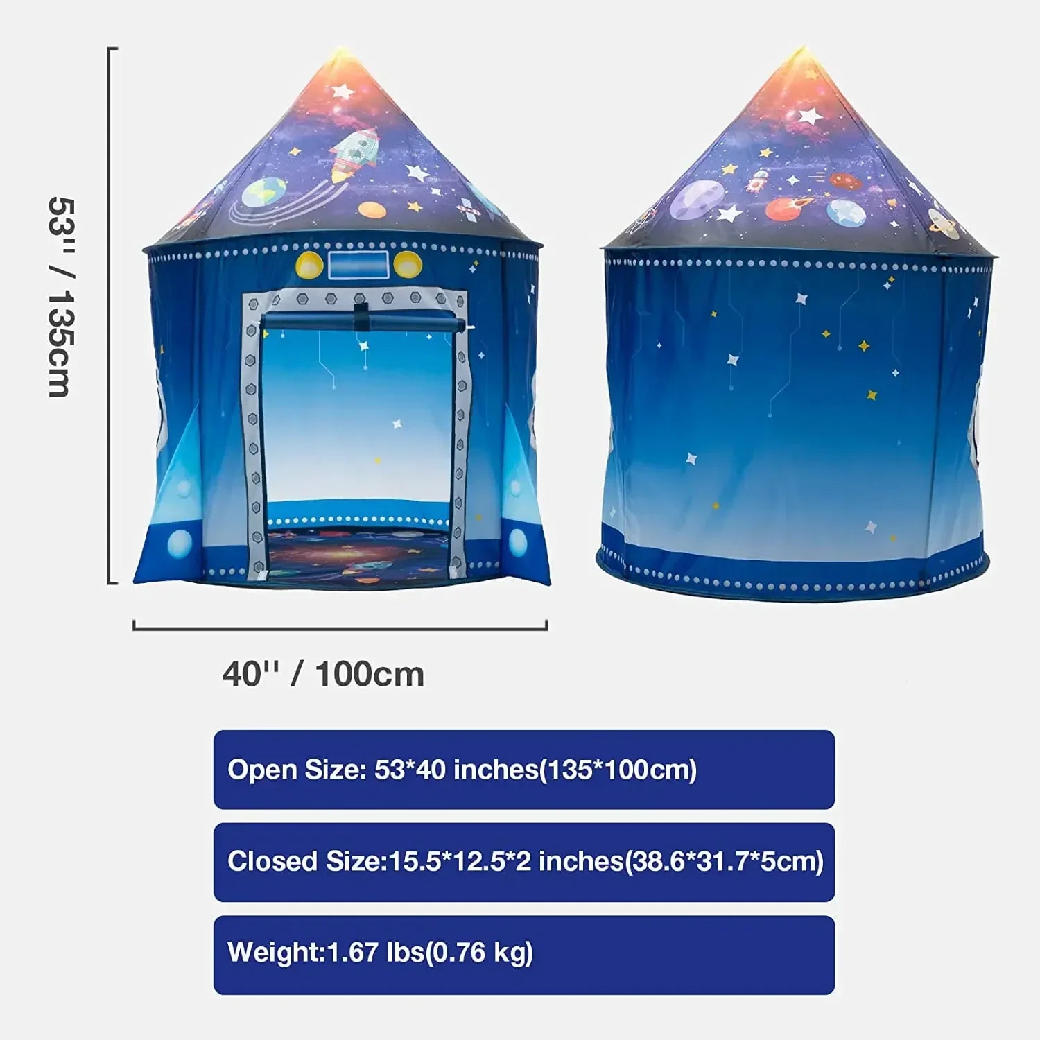 Rocket Ship Tent – Rymdäventyr Pop-up - Tält för barn