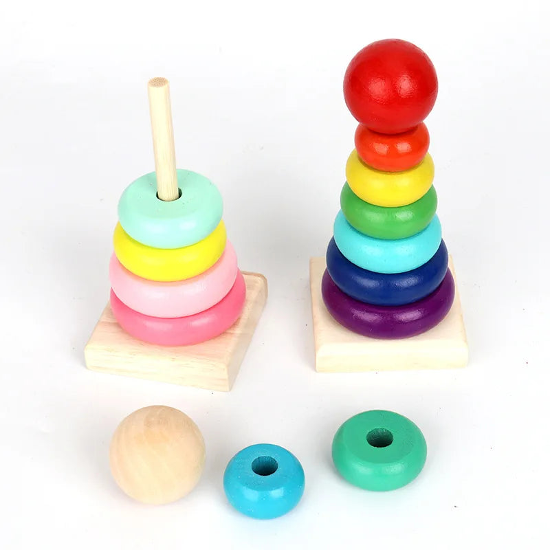Rainbow Stacker – Färgglad tornlek – Trästapeltorn