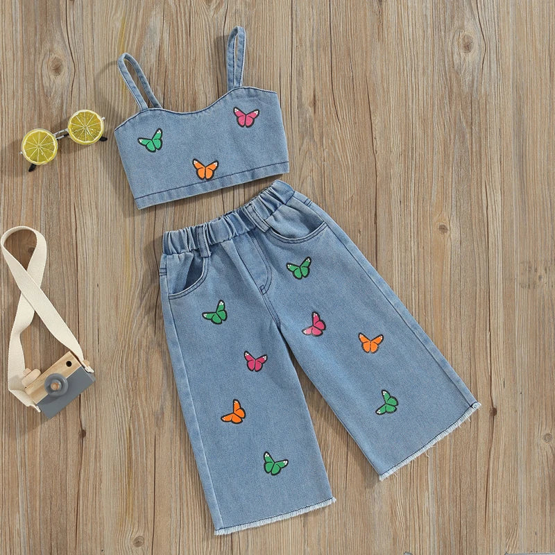 Mini Mode - Vackert broderi - Denimset för sommaren