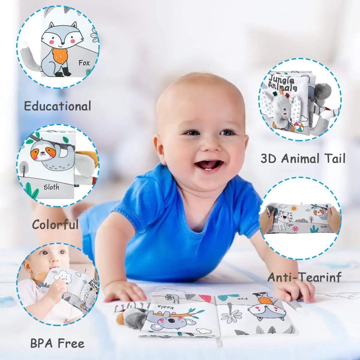 Soft Sensory Bok – Känn & Upptäck - Babyhäfte