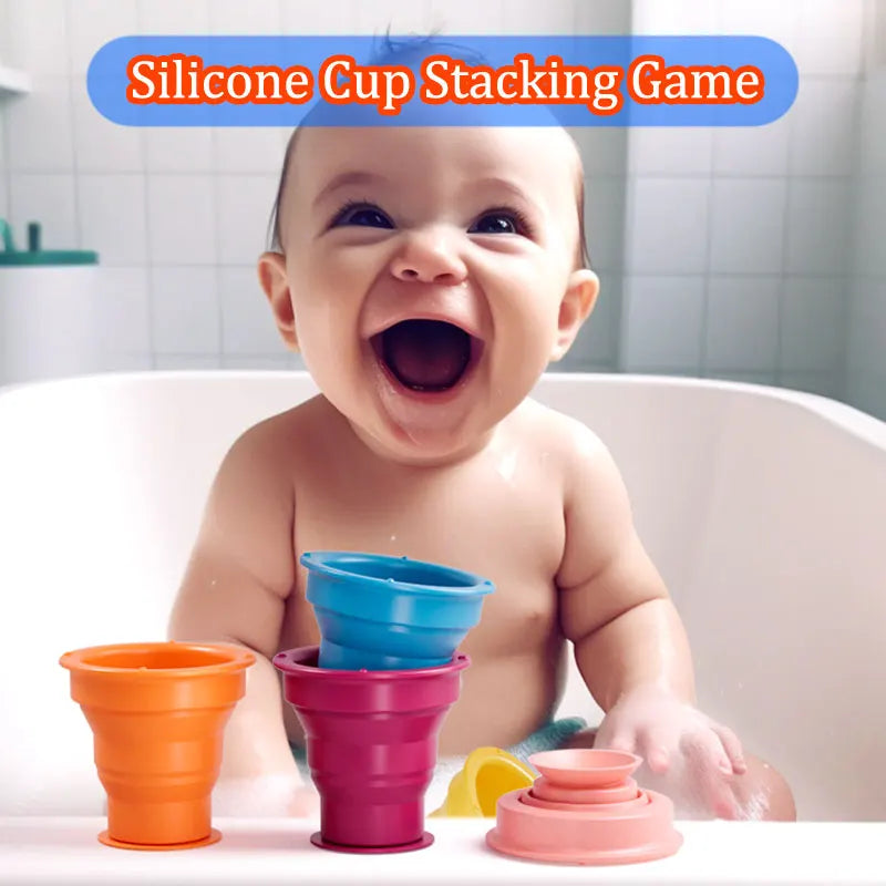 Rainbow Stacker Cups - Regnbågsfärgat skoj - Lek med stapelbägare