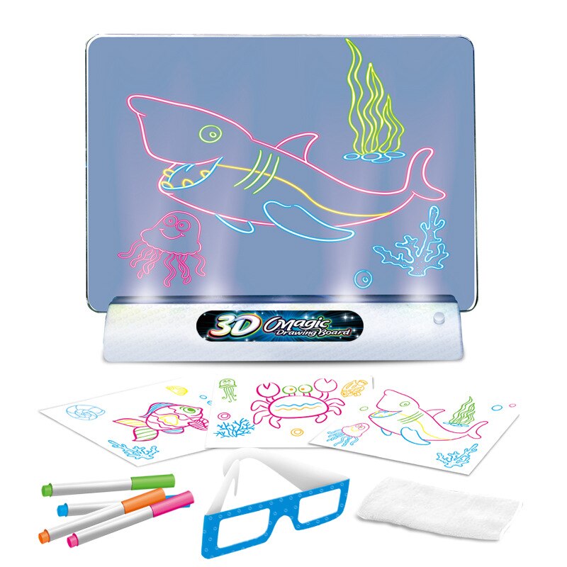 Magic Drawing Board™ - Skinande konst - Självlysande 3D-ritplatta