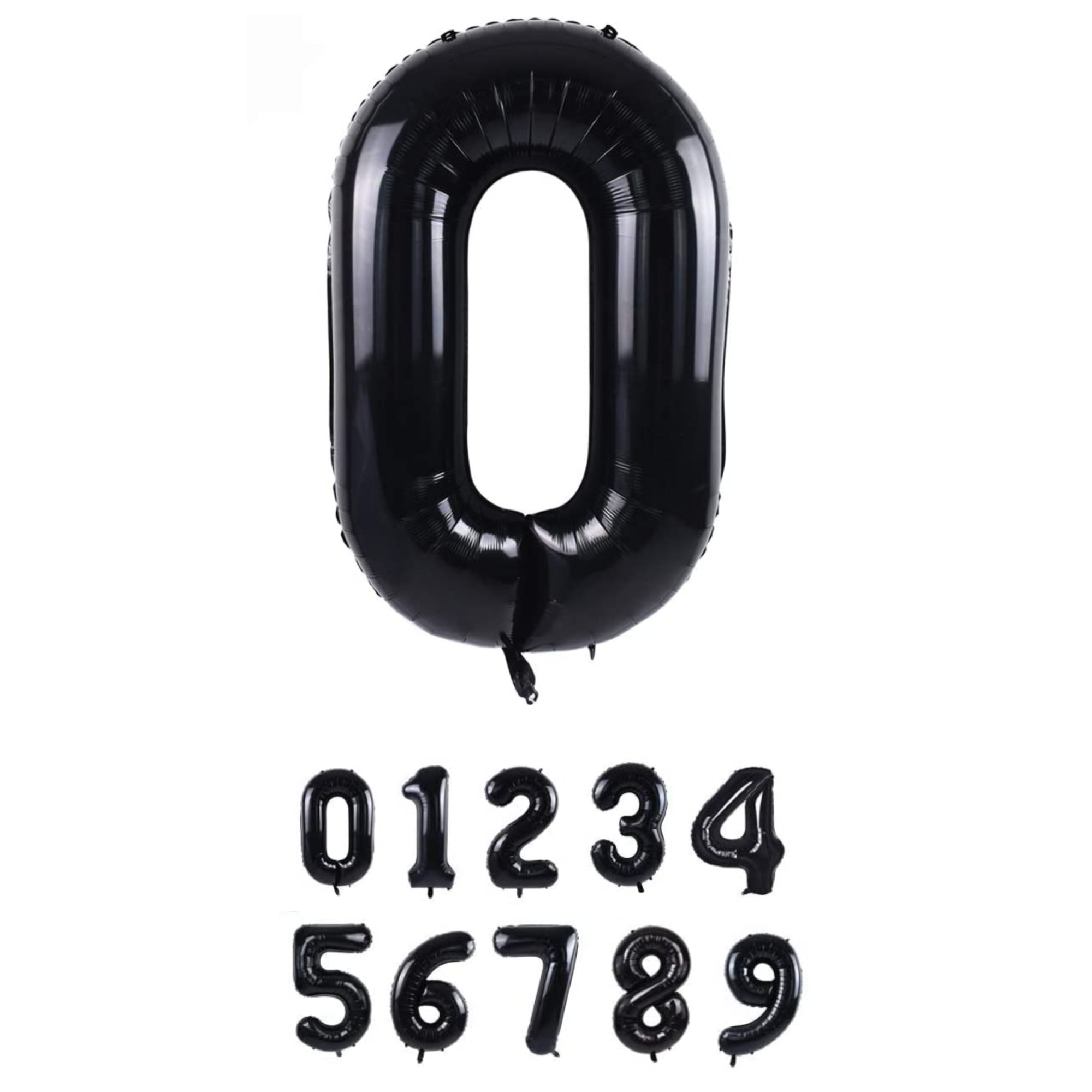 100 cm silverfärgade sifferballonger (0–9) för födelsedagar, fester och jubileer. Stora uppblåsbara folieballonger. 🎈