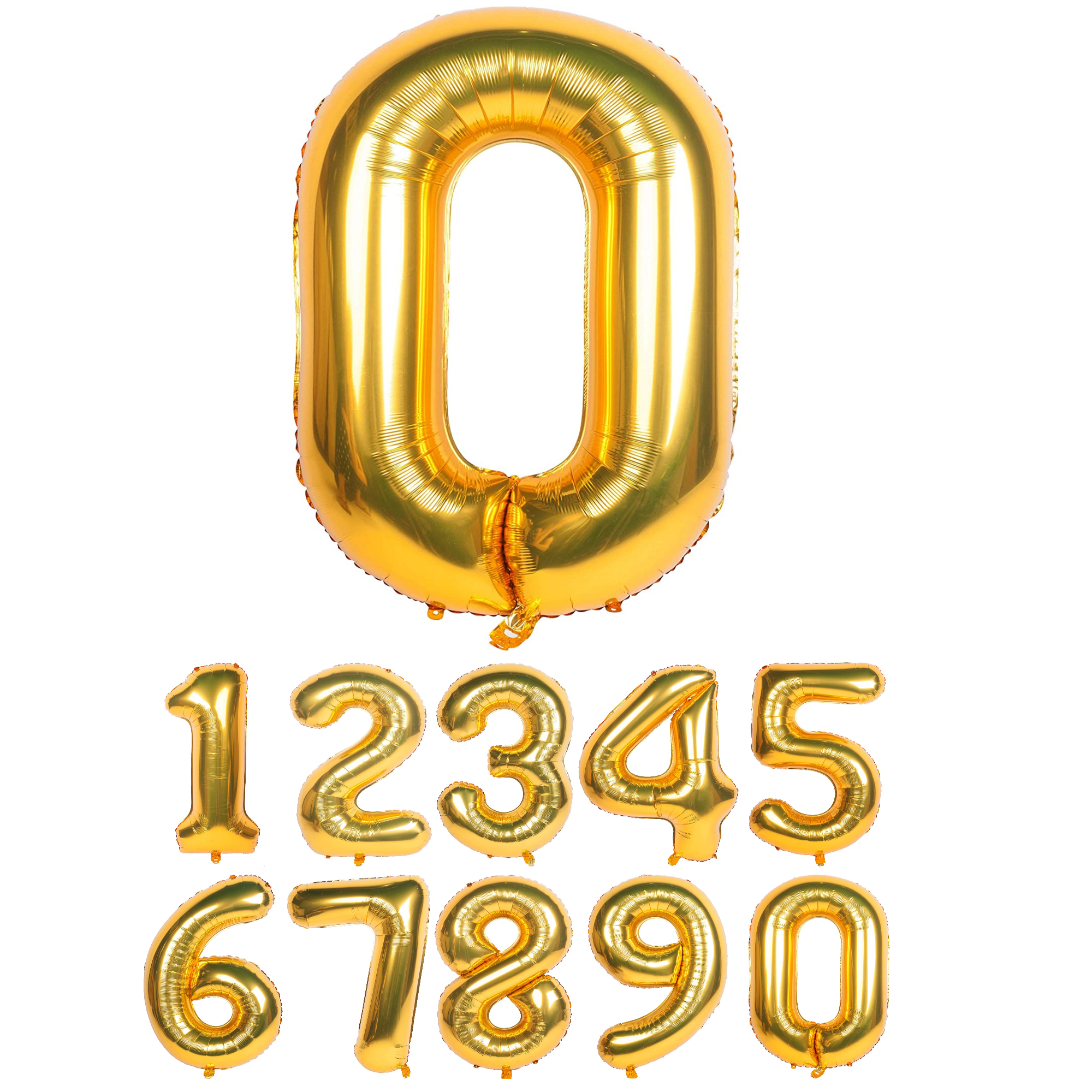 100 cm silverfärgade sifferballonger (0–9) för födelsedagar, fester och jubileer. Stora uppblåsbara folieballonger. 🎈