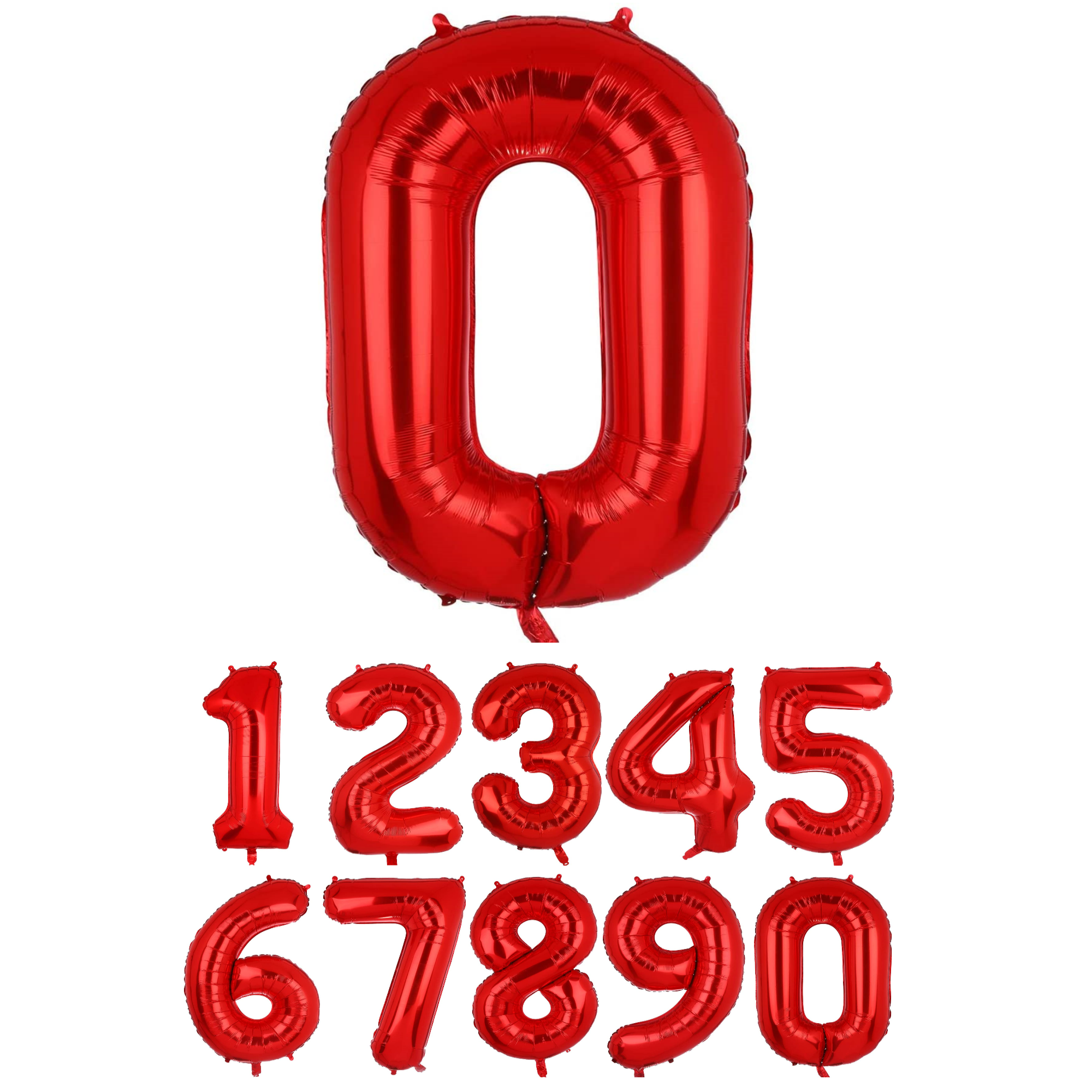 100 cm silverfärgade sifferballonger (0–9) för födelsedagar, fester och jubileer. Stora uppblåsbara folieballonger. 🎈