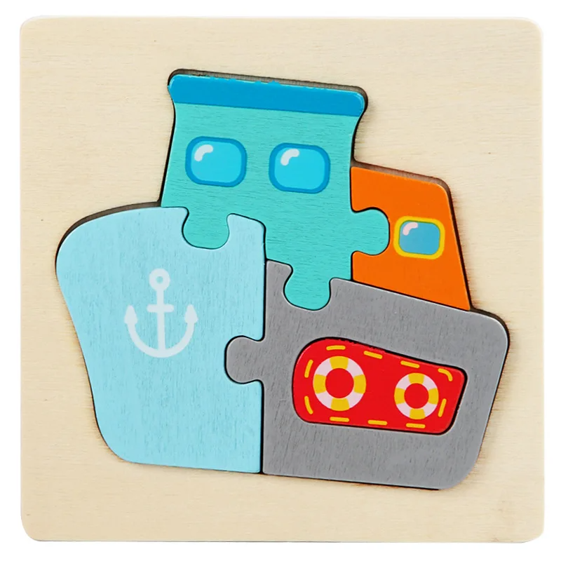 3D Wooden Puzzle™ - Lekfullt djuräventyr - Jigsaw pussel